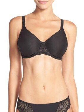 🆕SIMONE PERELE Caresse Full Figure Minimizer Non-Padded Bra 34E Black #12A380